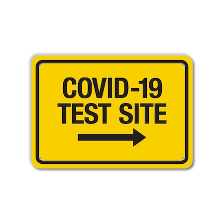 COVID Aluminum Sign, Covid-19 Test, 14x10 Reflective, LCUV-0034-RA_14x10